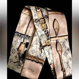 Fashion Pink and Cream Silky Twilly